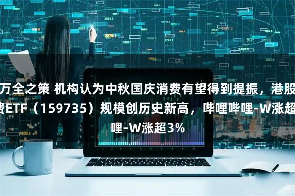 万全之策 机构认为中秋国庆消费有望得到提振，港股消费ETF（159735）规模创历史新高，哔哩哔哩-W涨超3%